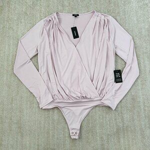 NWT Express Long Sleeve Pink Bodysuit Blouse Top S
